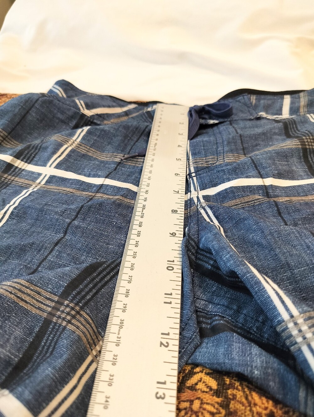 Mossimo Supply Co. Mens 36 Blue With Black Plaid Board Shorts - Picture 5 of 6